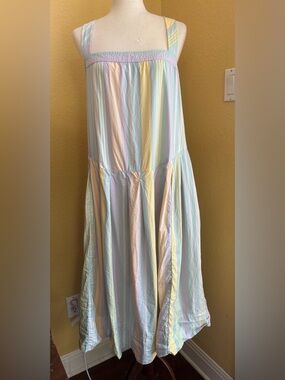 Free People  Primavera Pastel Stripe Midi Dress. Missing size tag